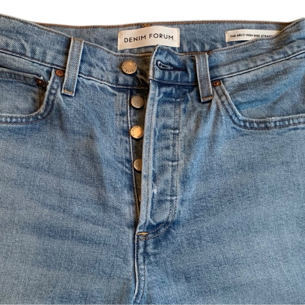 Aritzia Denim Forum Arlo Hi-rise Straight Leg Ankle Length Blue Jeans Size 27 - Picture 7 of 13